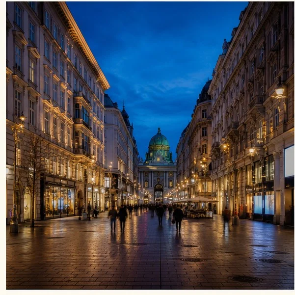 The Ringstrasse with tram, opera and monumental facades