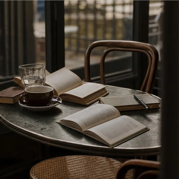 A Paris bookseller arranging old volumes beside the Seine