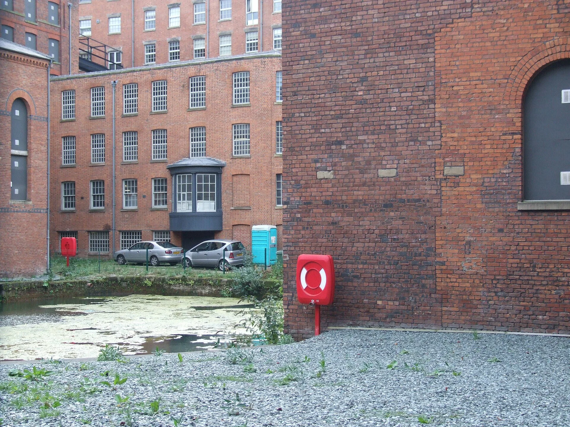 Murrays Mills and its canal basin in Ancoats, an early steam powered industrial district